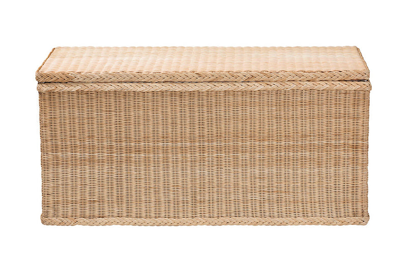Chabela Braided Natural Rattan Chest with Lift-top Lid Baxton
