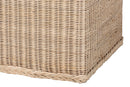Ariba Braided Natural Rattan Storage Bench with Cushioned Lift-Top Lid Baxton