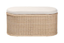 Ariba Braided Natural Rattan Storage Bench with Cushioned Lift-Top Lid Baxton