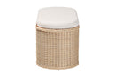 Ariba Braided Natural Rattan Storage Bench with Cushioned Lift-Top Lid Baxton