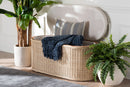 Ariba Braided Natural Rattan Storage Bench with Cushioned Lift-Top Lid Baxton