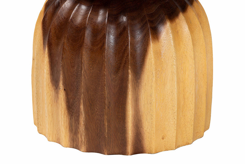 Olivera Hand- carved Suar Wood Side Table Baxton