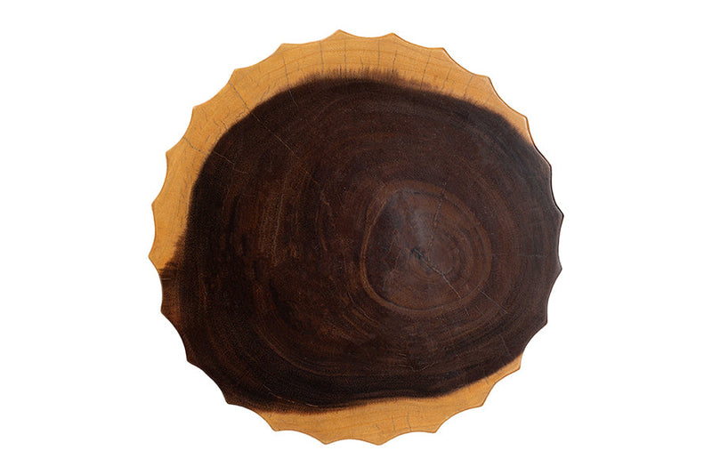 Olivera Hand- carved Suar Wood Side Table Baxton