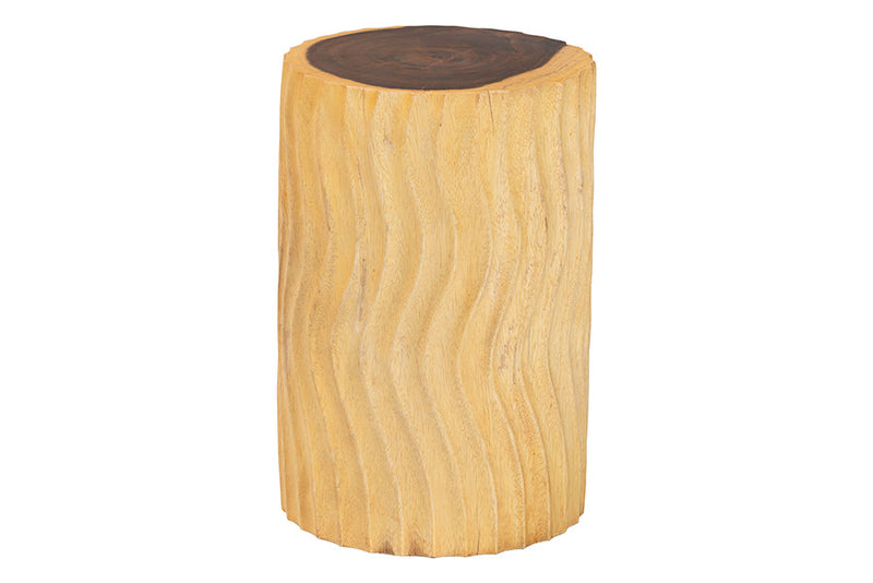 Eliada Hand-carved Suar Wood Side Table Baxton