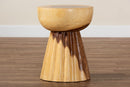 Adede Hand-carved Suar Wood Side Table Baxton