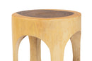 Isabel Hand-carved Suar Wood Side Table Baxton