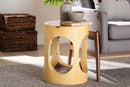 Isabel Hand-carved Suar Wood Side Table Baxton
