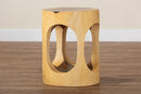 Isabel Hand-carved Suar Wood Side Table Baxton