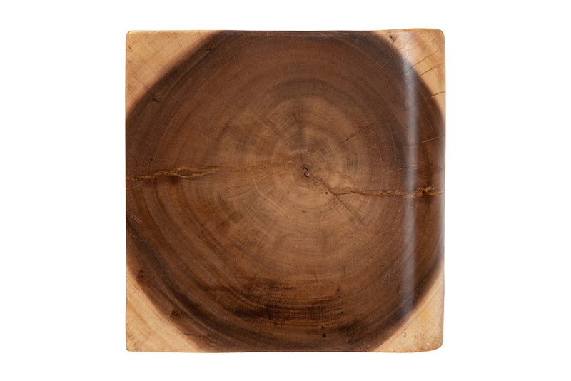 Fuchsia Hand-carved Suar Wood Side Table Baxton