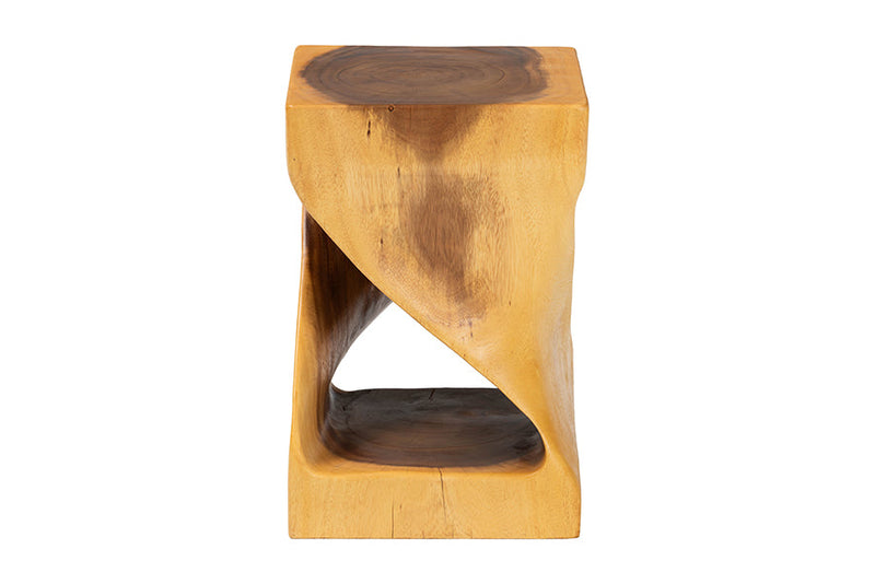 Scotlyn Hand-carved Suar Wood Side Table Baxton