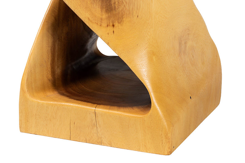 Scotlyn Hand-carved Suar Wood Side Table Baxton