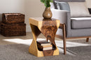 Scotlyn Hand-carved Suar Wood Side Table Baxton