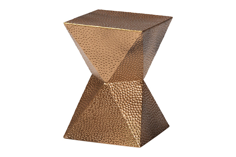 Okinawa Textured Metal Accent Table Baxton