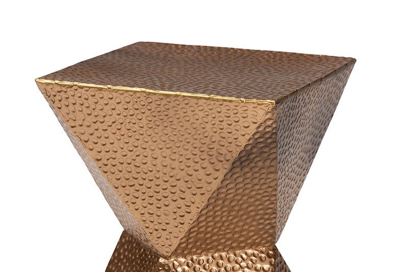 Okinawa Textured Metal Accent Table Baxton