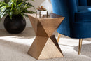 Okinawa Textured Metal Accent Table Baxton