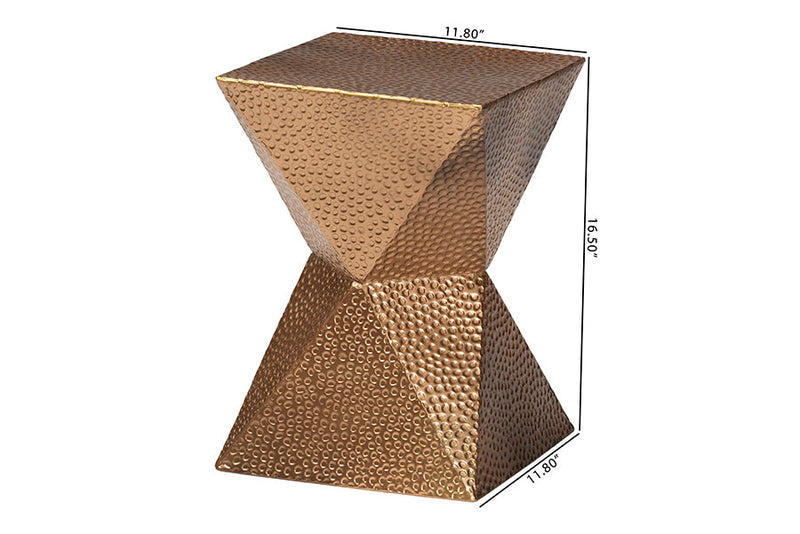 Okinawa Textured Metal Accent Table Baxton