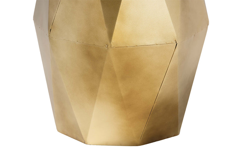 Rashtin Geometric Bronze Metal Accent Table Baxton
