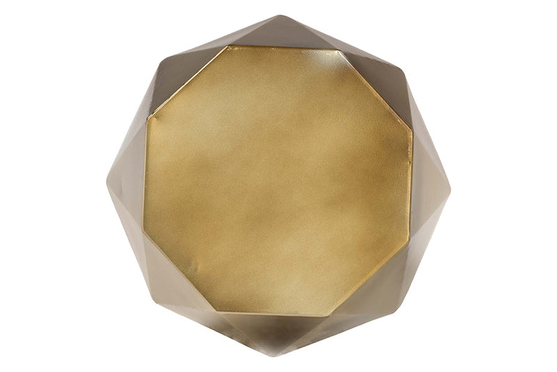 Rashtin Geometric Bronze Metal Accent Table Baxton