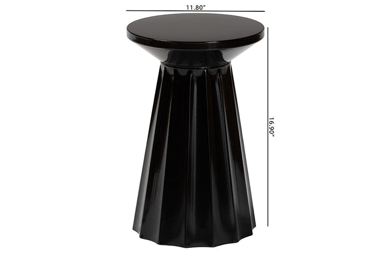 Wrenley Metal Scalloped Side Table Baxton