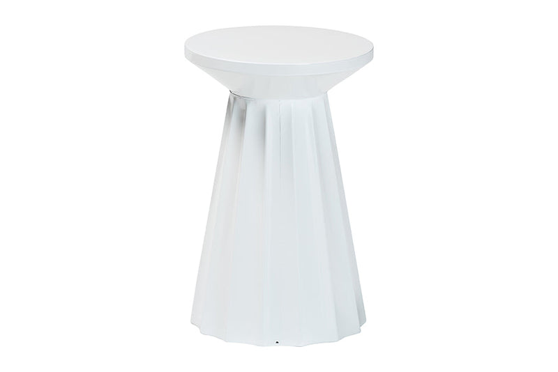 Wrenley Round Metal Scalloped Side Table Baxton