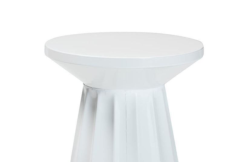 Wrenley Round Metal Scalloped Side Table Baxton