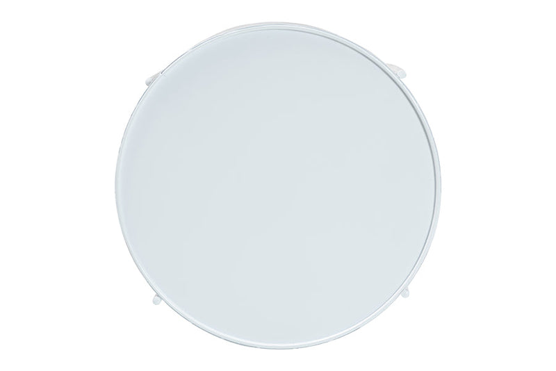 Lapis White Metal Side Table with Scalloped Tray Top Baxton