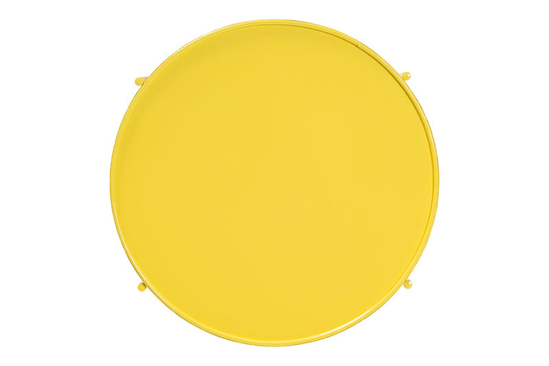 Lapis Yellow Metal Side Table with Scalloped Tray Top Baxton