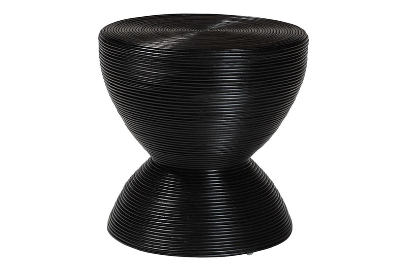 Theanna Laminated Natural Rattan Square Side Table Baxton