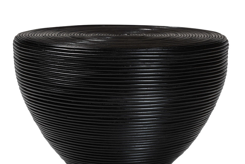 Theanna Laminated Natural Rattan Square Side Table Baxton