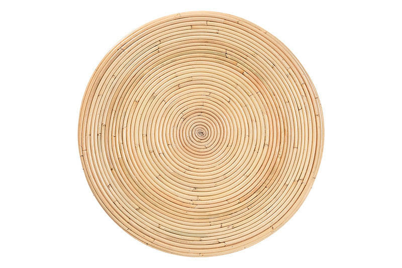 Theanna Laminated Natural Rattan Side Table Baxton