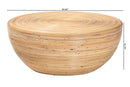 Theanna Laminated Natural Rattan Coffee Table Baxton