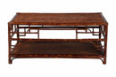 Rajiya Tortoise Natural Rattan Coffee Table with Open Shelf Baxton