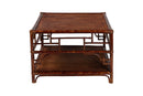 Rajiya Tortoise Natural Rattan Coffee Table with Open Shelf Baxton