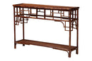 Rajiya Tortoise Natural Rattan Console Table with Open Shelf Baxton