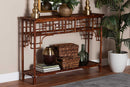 Rajiya Tortoise Natural Rattan Console Table with Open Shelf Baxton