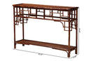 Rajiya Tortoise Natural Rattan Console Table with Open Shelf Baxton