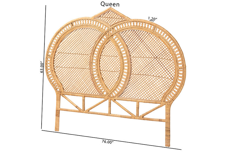 Idana Natural Rattan Standalone Headboard, Queen Baxton