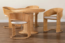 Adisa Bohemian Light Honey Rattan 5-Piece Dining Set Baxton