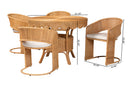 Baker Bohemian Light Honey Rattan 5-Piece Dining Set Baxton