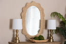 Neorah Scalloped Natural Rattan Wall Mirror Baxton