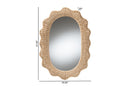 Neorah Scalloped Natural Rattan Wall Mirror Baxton