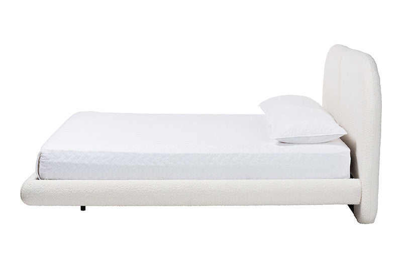 Chabela Floating Platform Bed with Rounded Headboard, Queen Baxton