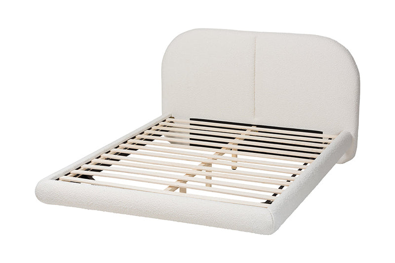 Chabela Floating Platform Bed with Rounded Headboard, Queen Baxton