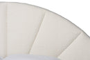 Burris Modern Cream Boucle Fabric Queen Floating Bed with Built-In Shelves Baxton
