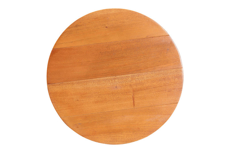 Grenier Natural Rattan and Mahogany Wood End Table Baxton