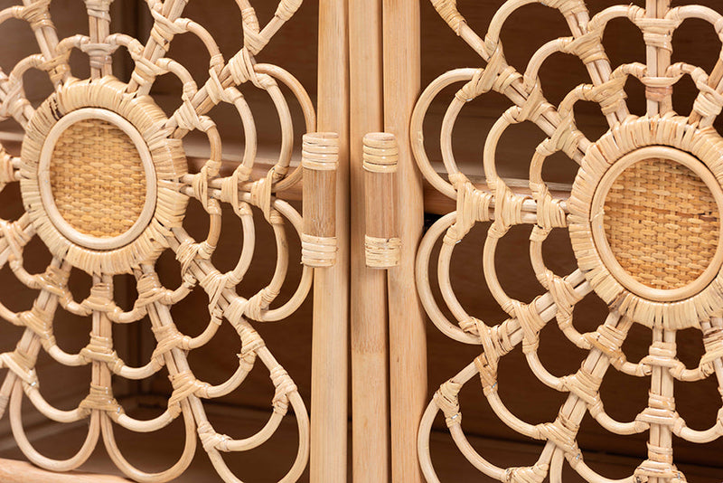 Petra Natural Rattan Storage Cabinet Baxton