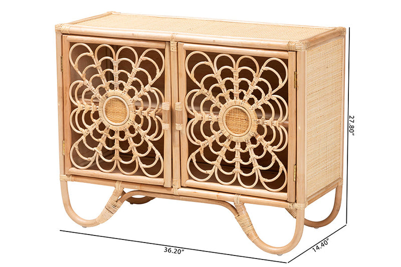 Petra Natural Rattan Storage Cabinet Baxton