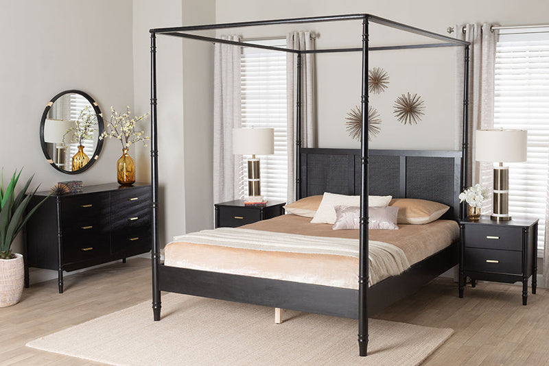 Matilde Bedroom King Size 4Pc Bedrom Set with Two Nightstands Baxton