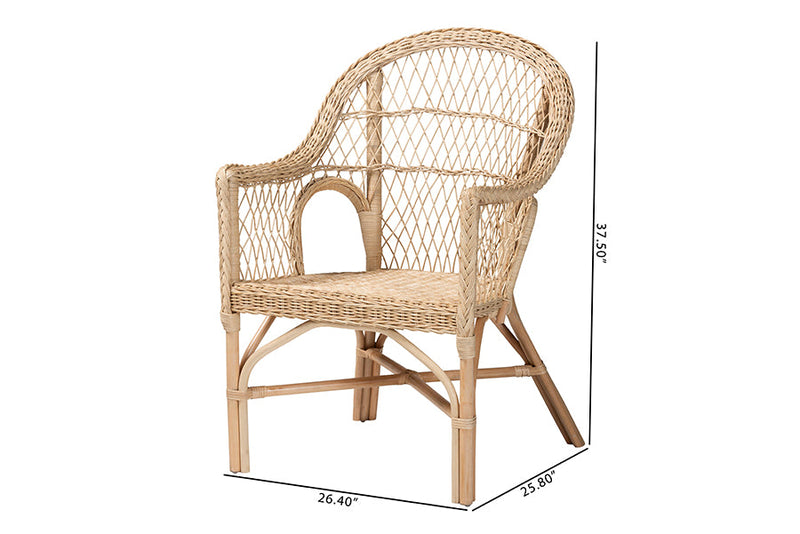 Oleta Natural Rattan Arm Chair Baxton