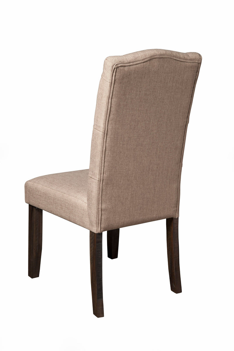 Caldwell Set of 2 Button Tufted Parson Chairs, Salvaged Grey Alpine